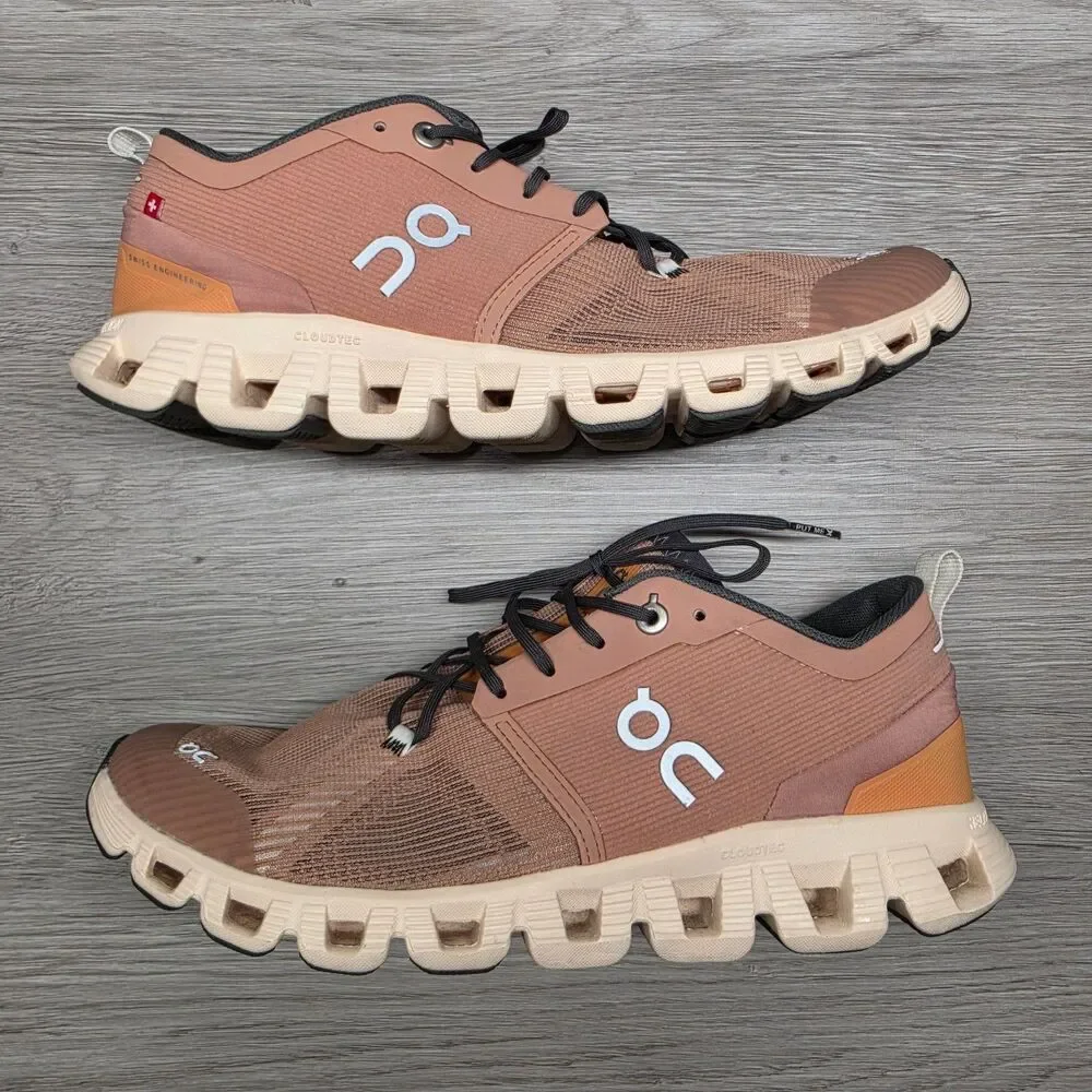 On Cloud X Shift Womens 8.5 Running Shoes Pink Bronze Orange Sneaker Athletic